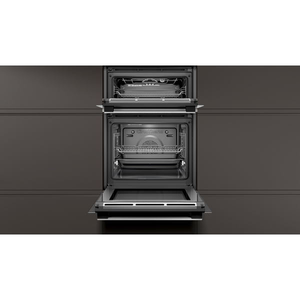NEFF N50 U2ACM7HH0B Pyro Double Oven Stainless Steel-Ovens-Neff-northXsouth