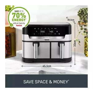 Tefal XXL 11L Dual Drawer Air Fryer Black EY9428GO