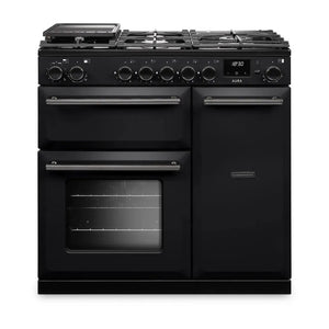 Rangemaster Aura AURA90DFPCBL/YX1 90cm Dual Fuel Range Cooker Black - Onyx