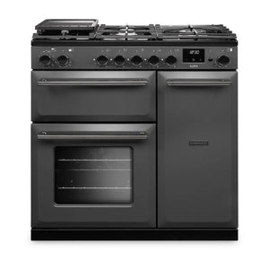 Rangemaster Aura AURA90DFPSLT/YX1 90cm Dual Fuel Range Cooker Slate (Paint) - Onyx