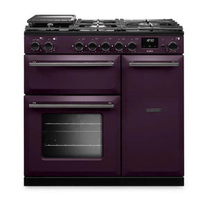 Rangemaster Aura AURA90DFPPLM/YX1 90cm Dual Fuel Range Cooker Plum - Onyx