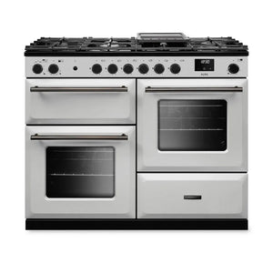 Rangemaster Aura AURAO110DFPWHT/YX1 110cm Dual Fuel Range Cooker White (Paint) - Onyx