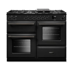 Rangemaster Aura AURAO110DFPCBL/YX1 110cm Dual Fuel Range Cooker Black - Onyx