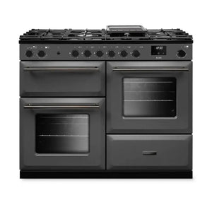 Rangemaster Aura AURAO110DFPSLT/YX1 110cm Dual Fuel Range Cooker Slate (Paint) - Onyx