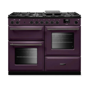 Rangemaster Aura AURAO110DFPPLM/YX1 110cm Dual Fuel Range Cooker Plum - Onyx