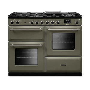 Rangemaster Aura AURAO110DFPRBD/BN1 110cm Dual Fuel Range Cooker Riverbed - Brushed Nickel