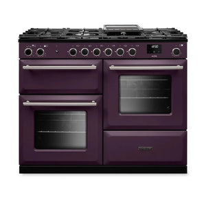 Rangemaster Aura AURAO110DFPPLM/BN1 110cm Dual Fuel Range Cooker Plum - Brushed Nickel
