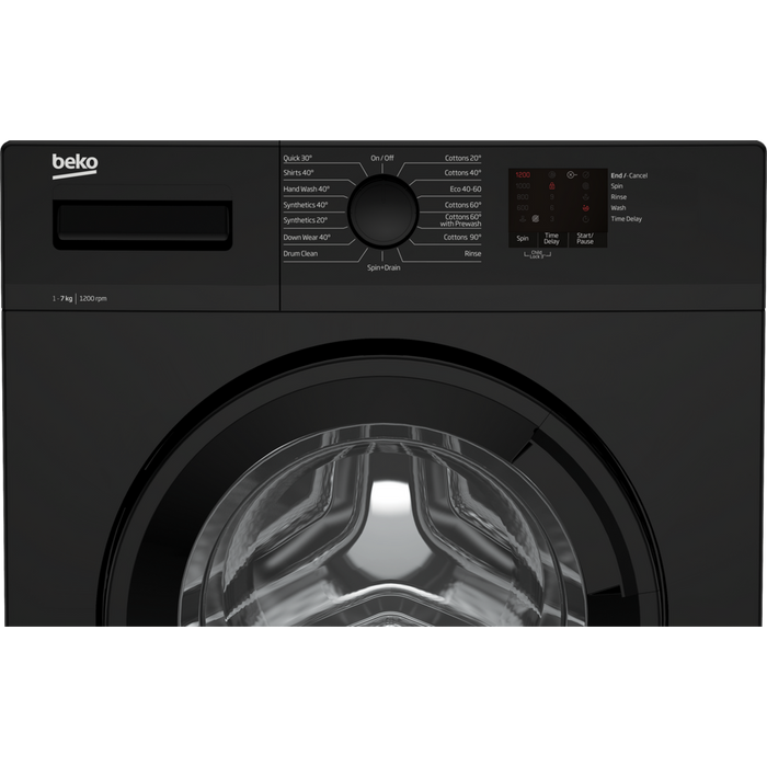 Beko WTK72042B 7kg Washing Machine Black-Washing Machines-Beko-northXsouth