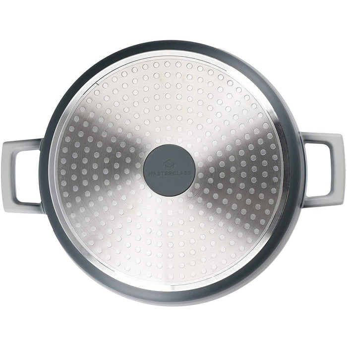 MasterClass Shallow Casserole Dish with Lid, Ombre Grey, 4 L/28 cm-Cast Aluminium-KitchenCraft-northXsouth