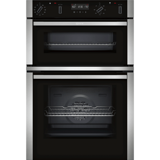 NEFF N50 U2ACM7HH0B Pyro Double Oven Stainless Steel-Ovens-Neff-northXsouth