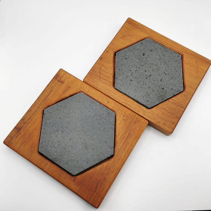 Causeway Hexagon Steak Stone & Hand Carved Platter